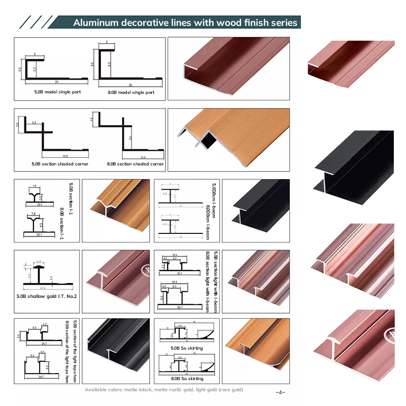 Garisan Hiasan Aluminium Melindungi & Menghias Tepi Jubin