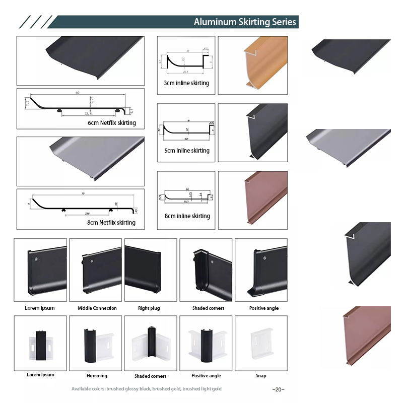 Garisan Hiasan Aluminium Melindungi & Menghias Tepi Jubin